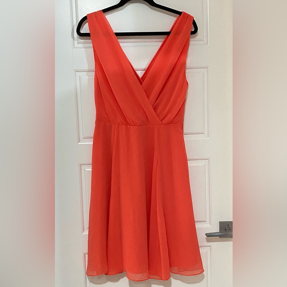 cupcakes & cashmere Coral V-Neck Mini Dress